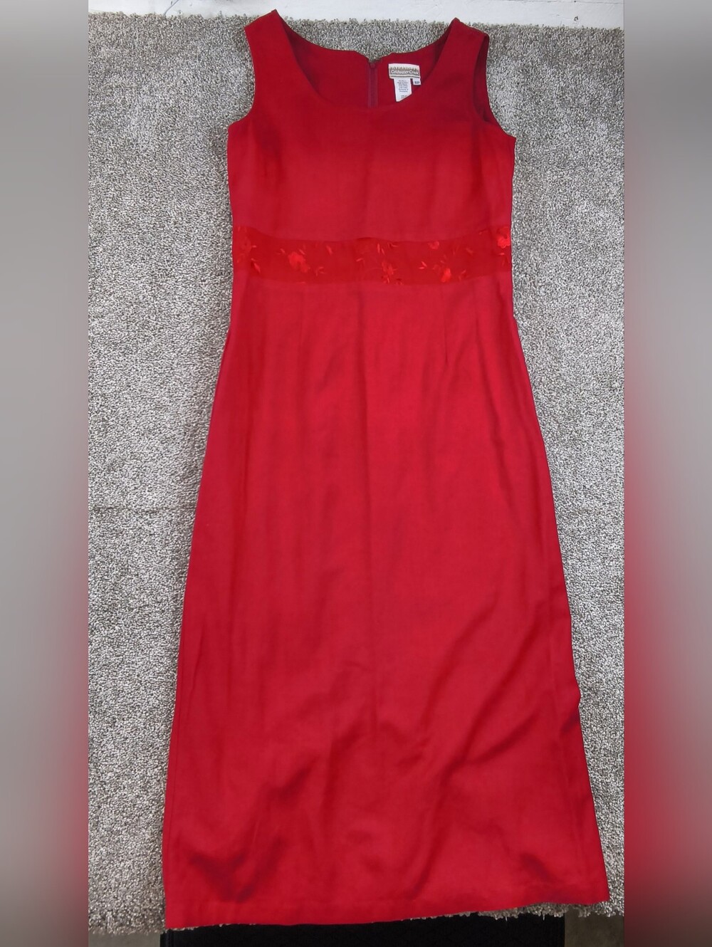 Coldwater Creek Sheath Dress Womens Size 6P Embroidered Sleeveless MINOR FLAW